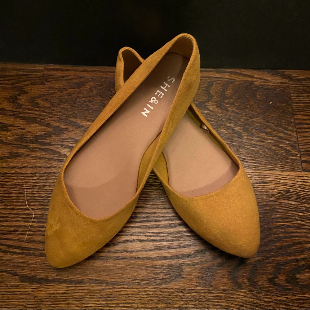Mustard Ballet Flats Suede